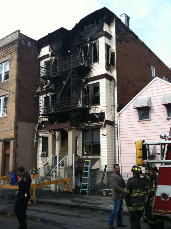 A house on 40th Street between Bergenline Avenue and Kennedy Boulevard in Union City, New Jersey that was damaged by a fire on the morning of March 10, 2010. Photo by Luigi Novi. This photo may be used for any purpose, provided that the photographer