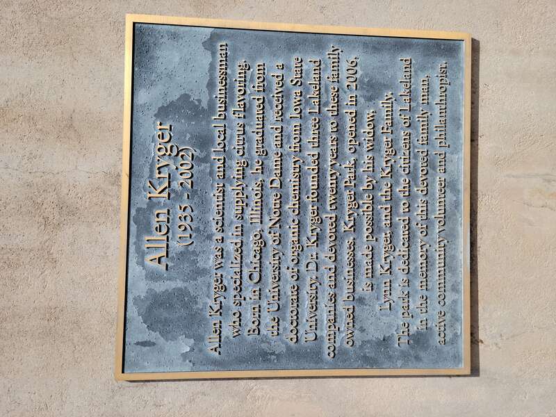 Allen Kryger Park is located in the Lake Mirror Complex in the City of Lakeland, Florida.