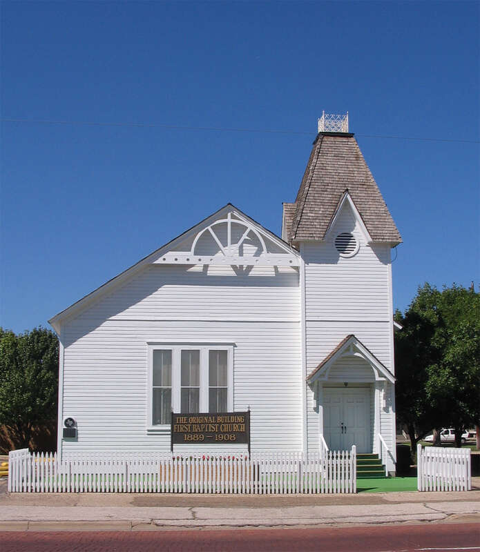 The original First Baptist Church of Amarillo. The church is located in Amarillo, Texas, United States and was used from 1889 to 1908 according to a sign in front of it. It is listed by the United States government's National Register of Historic