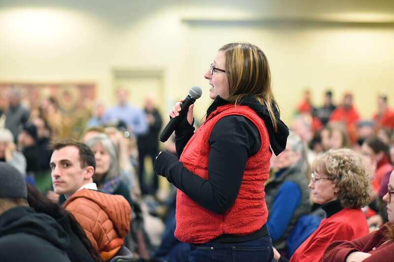On Saturday, March 9, 2024, many Anchorage legislators participated in a Town Hall event at UAA's Cuddy Hall. Participants voiced concerns about topics ranging from education funding to energy and artificial intelligence.
Photo credit: &quot;Photo used