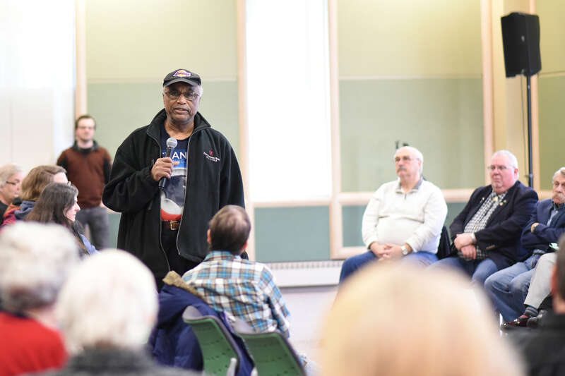 On Saturday, March 9, 2024, many Anchorage legislators participated in a Town Hall event at UAA's Cuddy Hall. Participants voiced concerns about topics ranging from education funding to energy and artificial intelligence.
Photo credit: &quot;Photo used