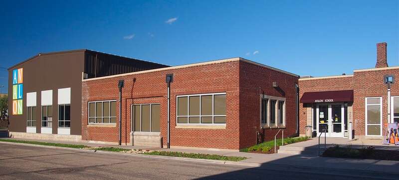 Avalon School, 700 Glendale St, St Paul, Minnesota, USA.  Viewed from the southwest.