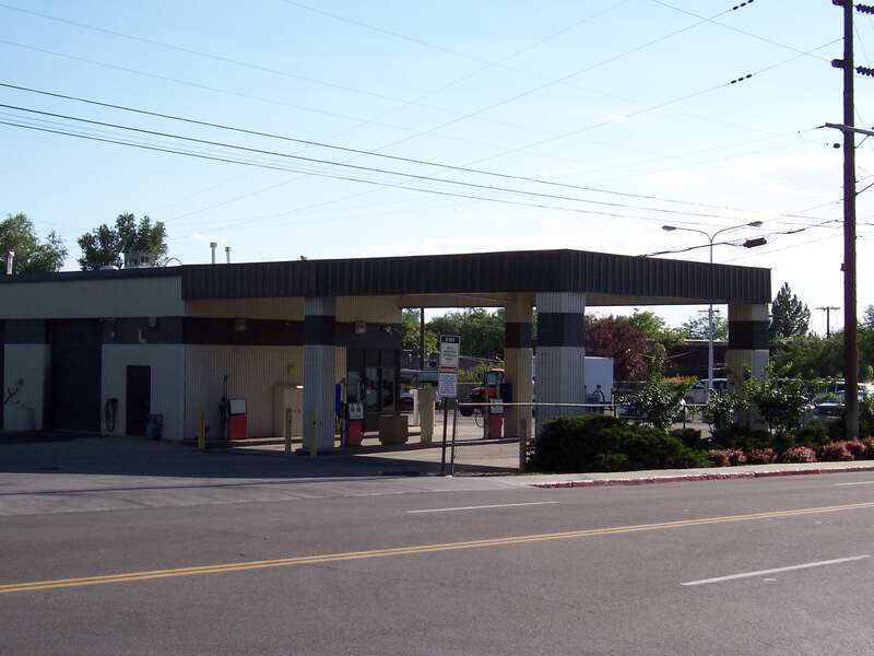 Photograph of the Physical Plant Service Station at Brigham Young University.