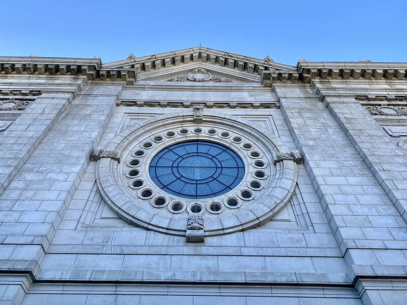 Built between 1907 and 1914, this Beaux Arts-style Cathedral Basilica was designed by Emmanuel L. Masqueray for the Roman Catholic Archdiocese of Saint Paul and Minneapolis.  The church replaced the previous Church of the Immaculate Conception, a