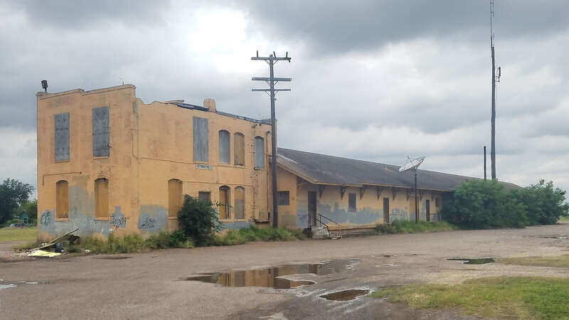 The old Brownsville Freight Depot in Brownsville, Texas. Listed on the national Register of Historic Places as a contributing building.