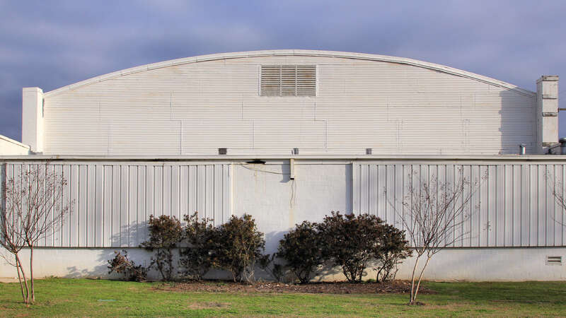 South side of the old Burleson Gymnasium in Burleson, Texas, United States.