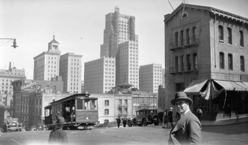 California Street i San Fransisco. I förgrunden ses en av Eduard Pauligs affärsbekanta.