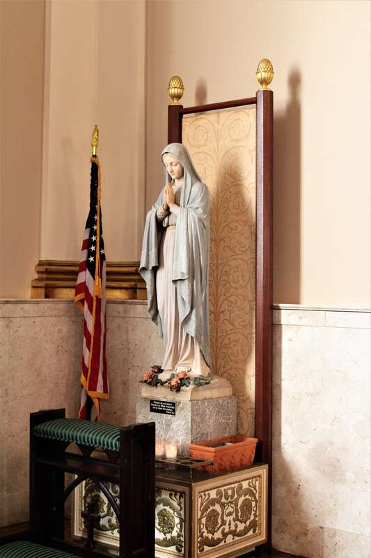 A statue of the Virgin Mary in the Cathedral of Saint Catharine of Siena in Allentown, Pennsylvania.