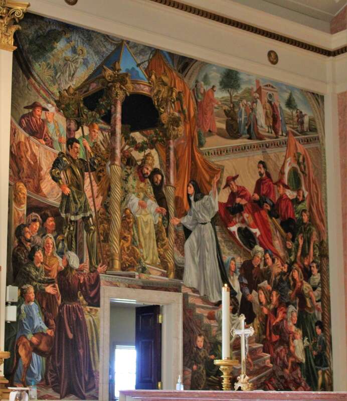 A fresco near the altar in the Cathedral of Saint Catharine of Siena in Allentown, Pennsylvania.