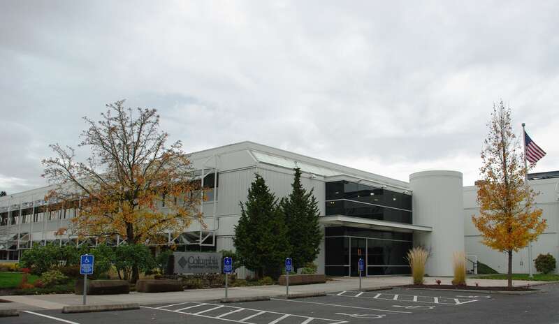 w:Columbia Sportswear's headquarters near Beaverton and Portland, Oregon.