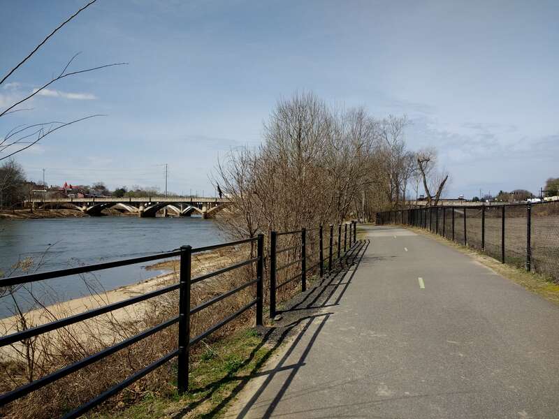 The Riverwalk Trail along the Dan River in Danville, Virginia.