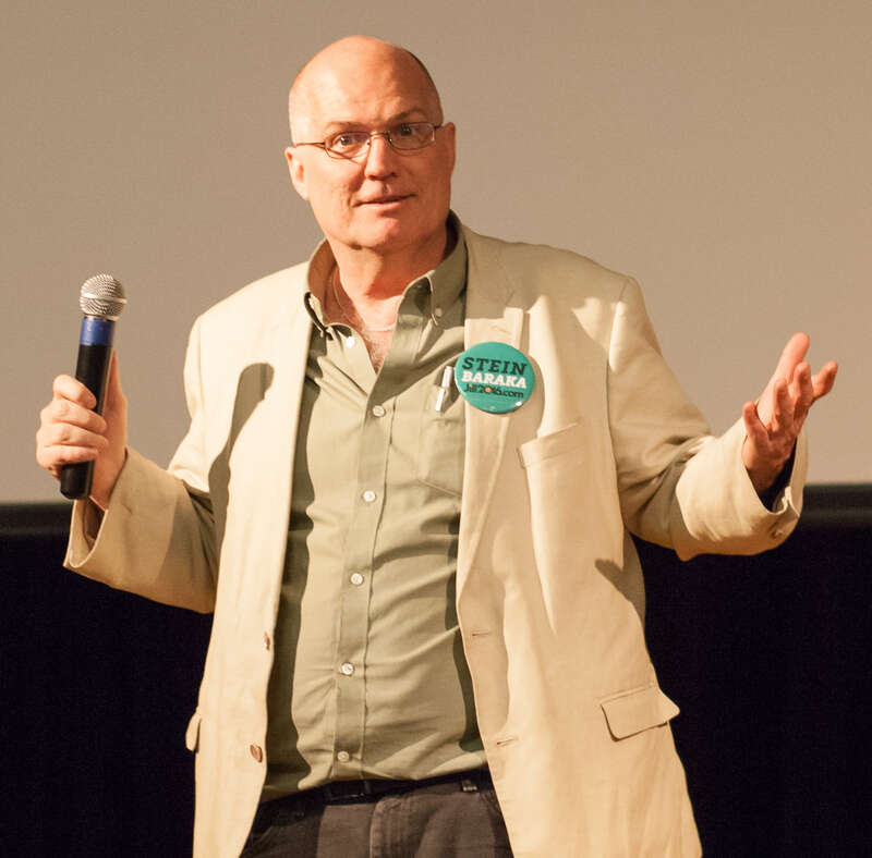 David Cobb speaks at a rally for Jill Stein at the Berkeley City Club, October 2016.
