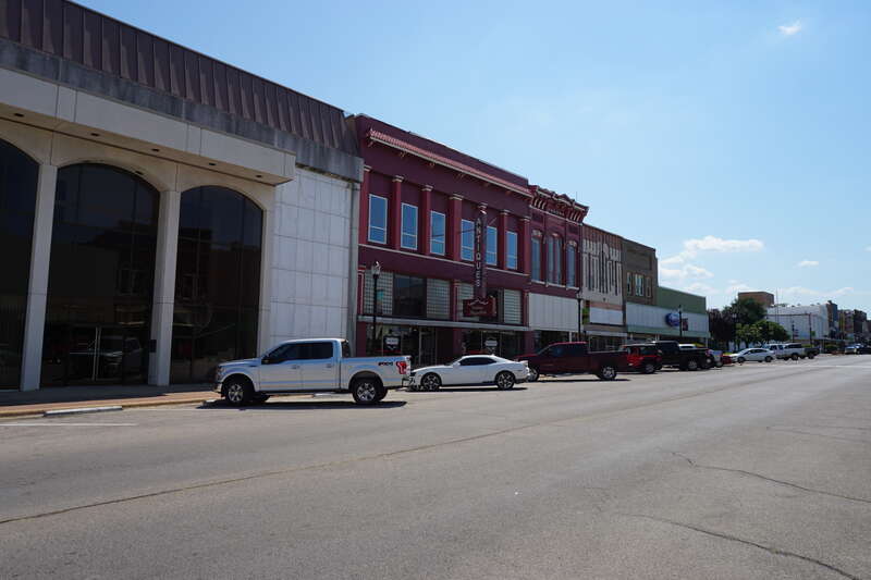 Main Street in Denison, Texas (United States).