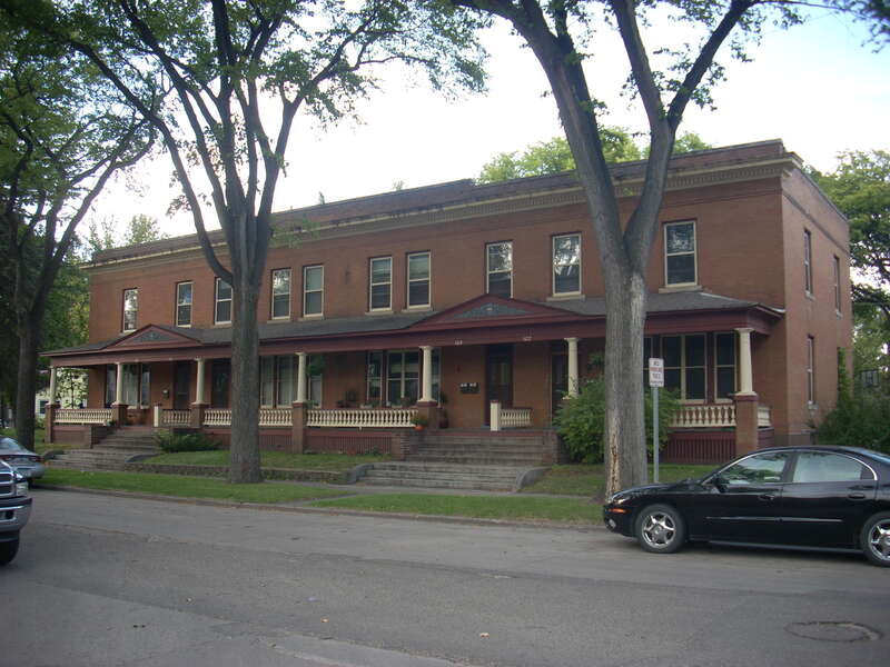 Dinnie Apartments, 102-108 4th Ave S Grand Forks, North Dakota. Listed on the National Register of Historic Places on June 3, 1994.