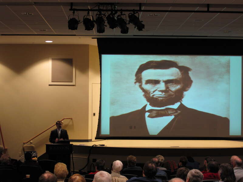 The University of Scranton's own Dr. Leonard Gougeon giving his talk, &quot;In the Heat of War: Lincoln, Emerson, and the Fortune of the Republic&quot;