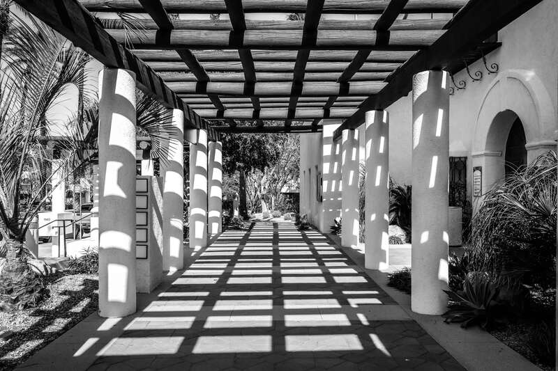 A view of the El Mirador Hotel tower replica in Palm Springs, California, now part of the Desert Regional Medical Center