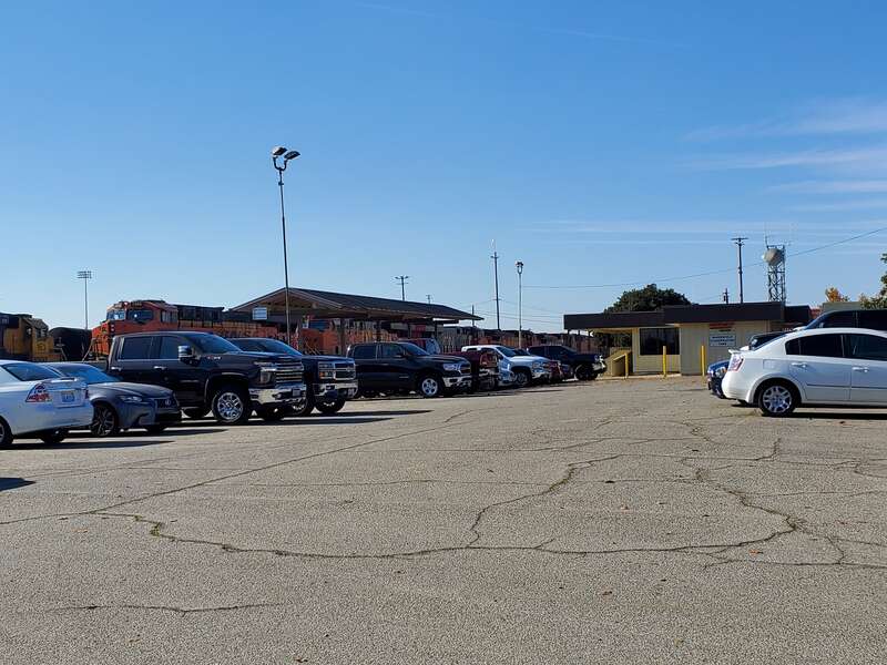 The former Amtrak station, in use as a BNSF yard office, in Bakersfield in December 2021
