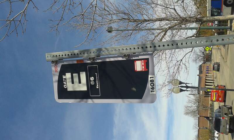 Gate E sign, Littleton Downtown Station