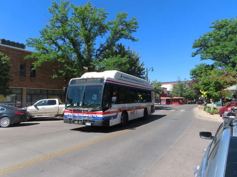 Grand Valley Transit bus #11115 in downtown Grand Junction, Colorado, photographed in 2022 
