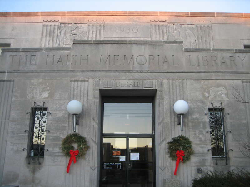 The Haish Memorial Library (also known as the DeKalb Public Library), [DeKalb, Illinois, DeKalb County, Illinois, United States