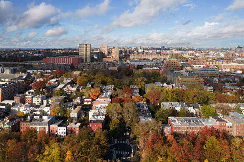 Hamilton Park from the south, Jersey City, New Jersey.