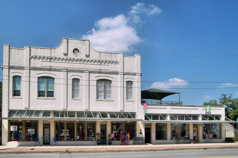 The Holz-Forshage-Krueger Building in New Braunfels, Texas. The building was listed on the National Register of Historic Places on April 17, 1997.