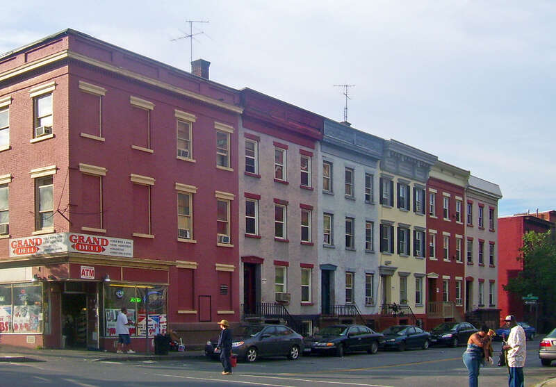 Houses on west side of Grand Street just north of Madison Street (US 20) in the Mansion Historic District, Albany, NY, USA