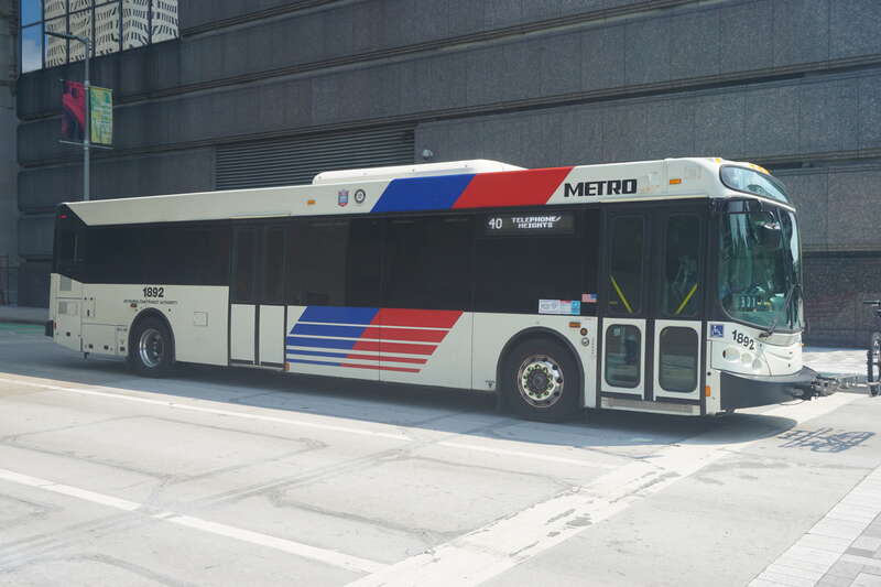 A Houston Metro bus in Houston, Texas (United States).