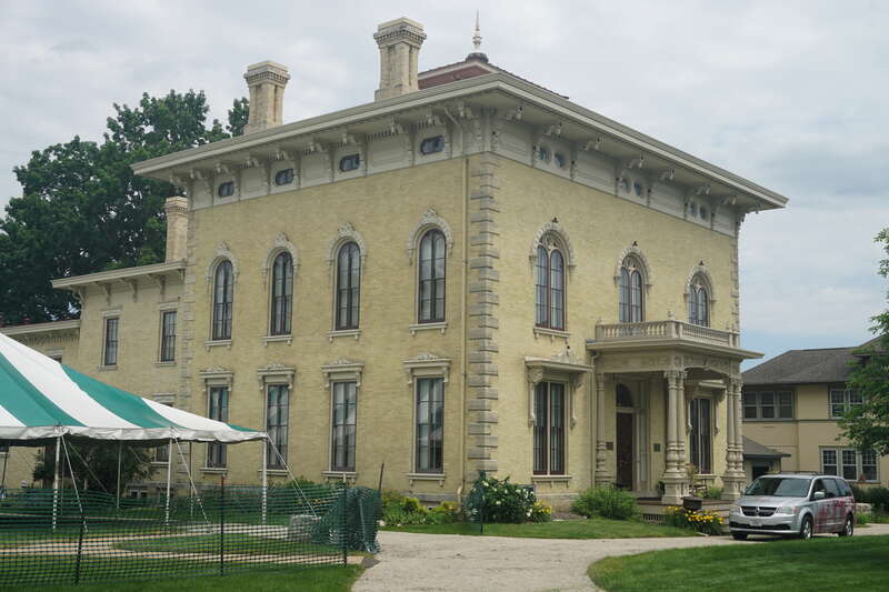 The Lincoln–Tallman House (currently the Rock County Historical Society) in Janesville, Wisconsin (United States).