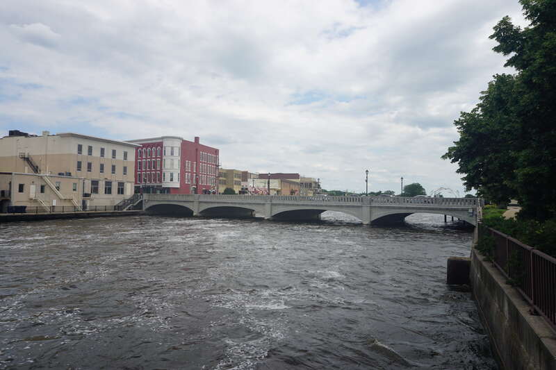 The Rock River in Janesville, Wisconsin (United States).
