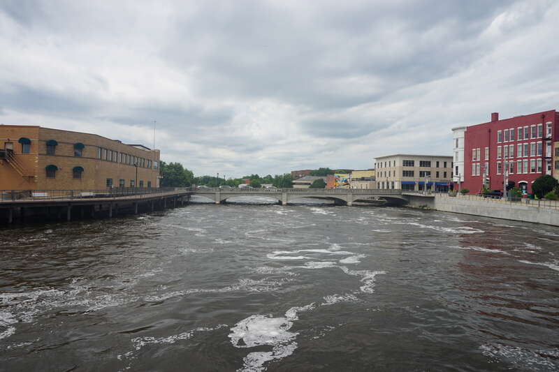 The Rock River in Janesville, Wisconsin (United States).