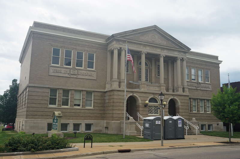 The Janesville Public Library (currently the Senior Center) in Janesville, Wisconsin (United States).