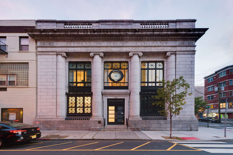 HDR of 3 exposures (+2 to -2), Jefferson Trust Company, Hoboken, New Jersey.