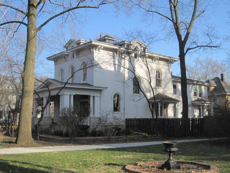 The John S. Roush House in the East Grove Street District–Bloomington (1870). Roush was a wholesale grocer.