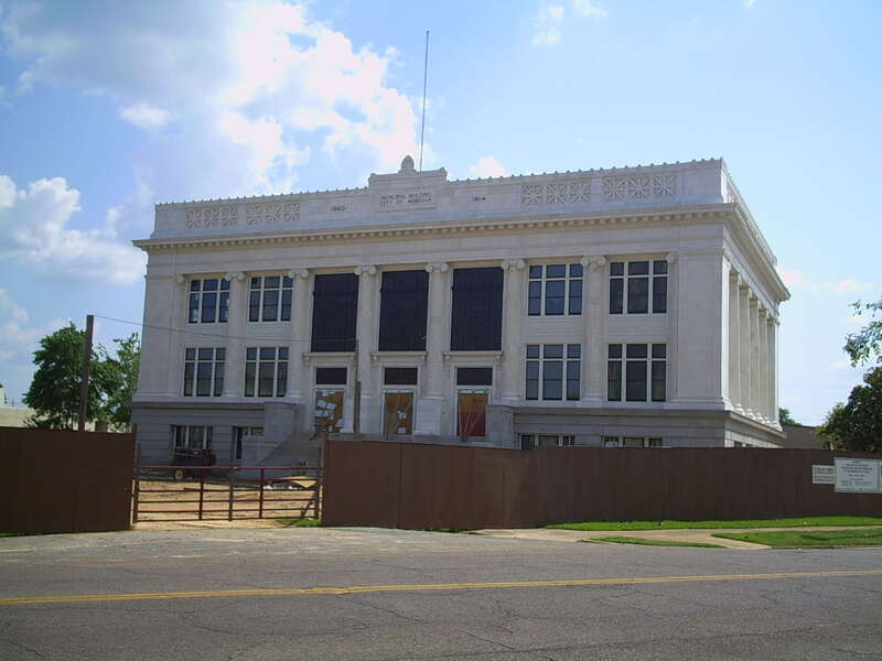 Meridian, Mississippi's City Hall (aka Municipal building) during restoration efforts in 2010.