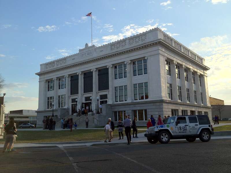 Meridian City Hall in Meridian, Mississippi during an open house after its post-restoration dedication on January 31, 2012.