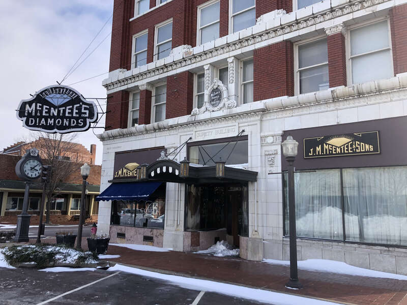 Photo of the Surety Building in Muskogee OK during a respite in the w:en:February 13–17, 2021 North American winter storm. Photo taken from the North.