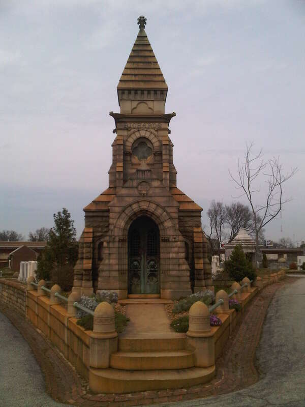 Richards' Gothic revival style Mausoleum in historic Oakland Cemetery - of Atlanta, Georgia.