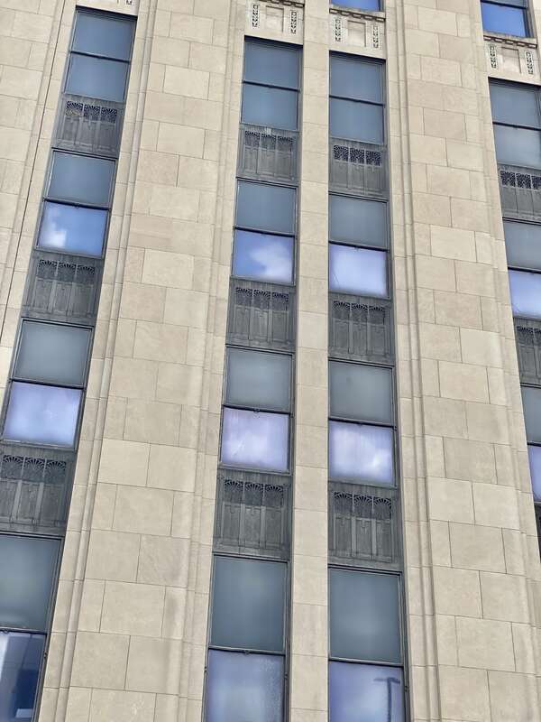 Built in 1930, this Art Deco-style building was designed by Schenck and Williams for the Ohio Bell Telephone Company to serve as their offices and main switchboard in Downtown Dayton.  The building features a granite base, a limestone exterior, a