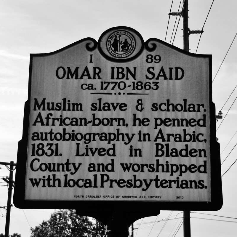 The historic marker for Omar Ibn Said  is on Murchison Road, North Carolina Highway 210 in Fayetteville, North Carolina in Cumberland County.