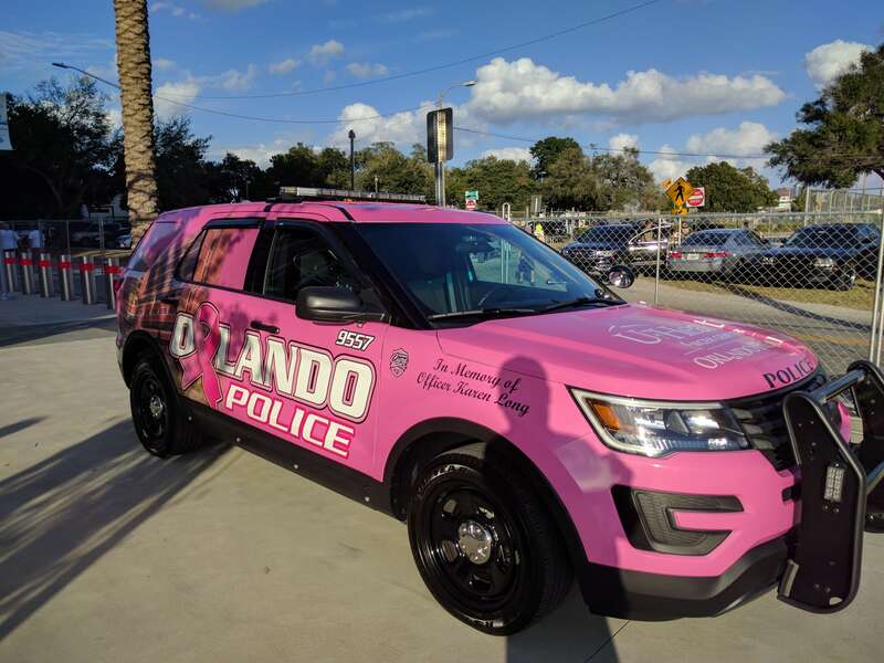 Orlando Police Cruiser 9557 outside the stadium before the game