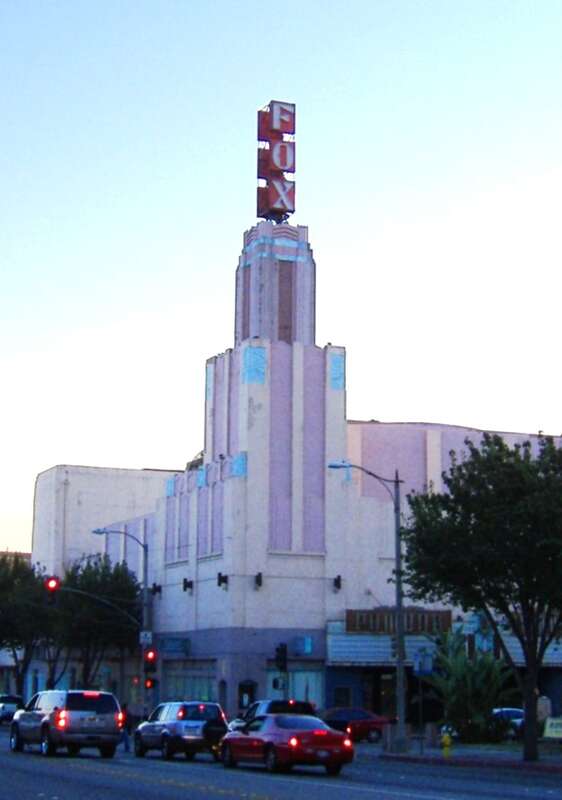 Pomona Fox Theater
date: October 2006
When built in 1930, the Fox Theater was a premier example of Art Deco architecture, featuring an 81-foot high tower and 1,000-voiced pipe organ. From the 1930s through the 1960s, the Fox was an important landmark