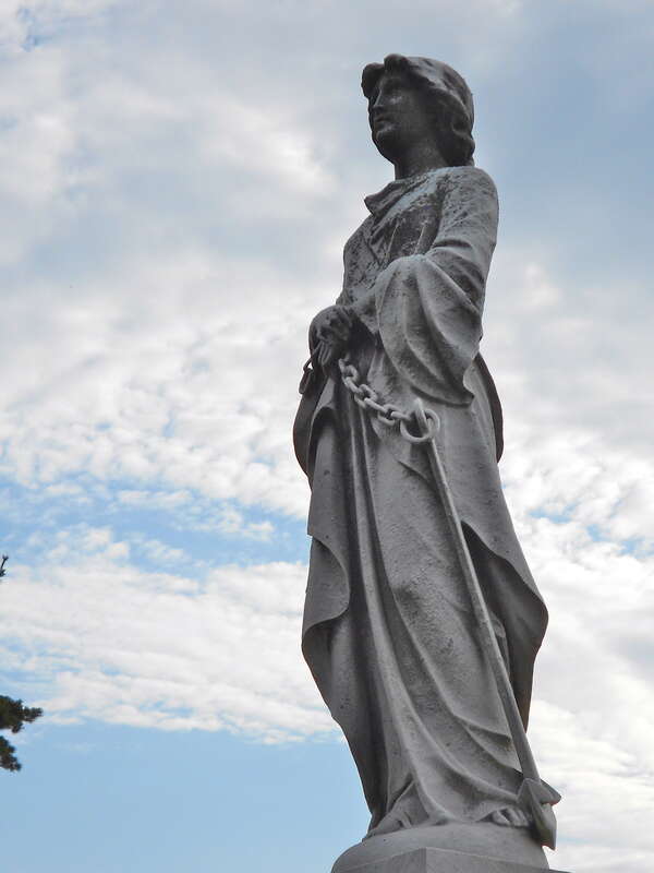 Sculpture on Wood's grave at Riverview Cemetery Company of Wilmington, Delaware. Cemetery on the NRHP since July 3, 2012, at 3300 &amp;amp; 3117 N. Market St., Wilmington, Delaware (New Castle County).  No visible copyright (never seen one at a