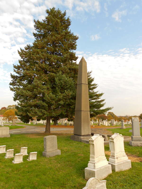 Obelisk at Riverview Cemetery Company of Wilmington, Delaware. Cemetery on the NRHP since July 3, 2012, at 3300 &amp;amp; 3117 N. Market St., Wilmington, Delaware (New Castle County)