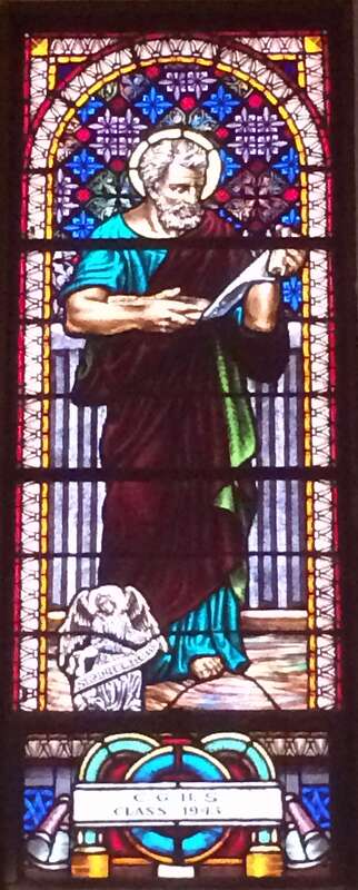 Saint Joseph Cathedral (San Diego, California) - stained glass, Saint Matthew