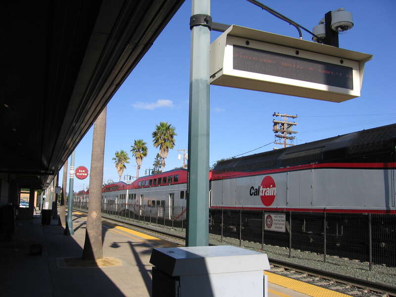 The San Mateo (Caltrain station) in downtown San Mateo, California, USA.