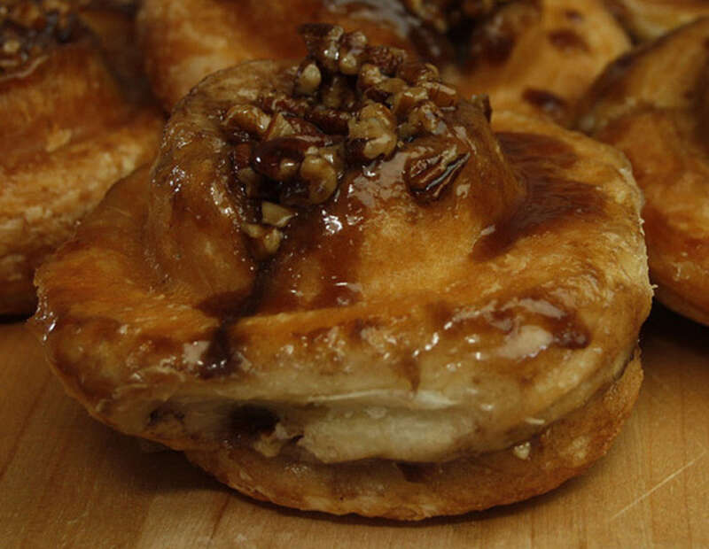 A sticky cinnamon roll with pecans from Beckmann's Old World Bakery located in Santa Cruz, California
www.beckmannsbakery.com