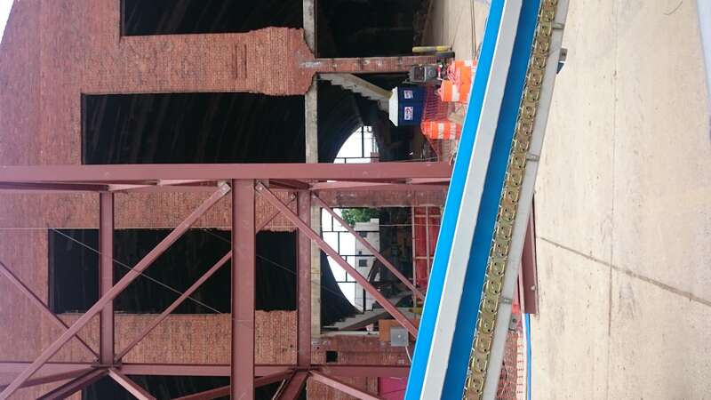 See through Uline Arena construction