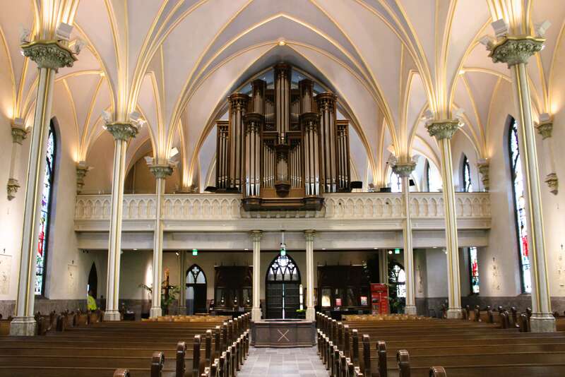 The interior of the Cathedral of Saint Andrew in Grand Rapids, Michigan.