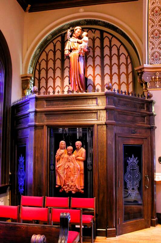 One of  the confessionals in Saint Anthony Cathedral Basilica in Beaumont, Texas.